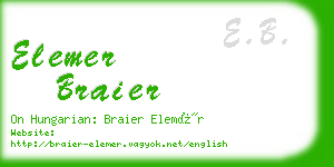 elemer braier business card